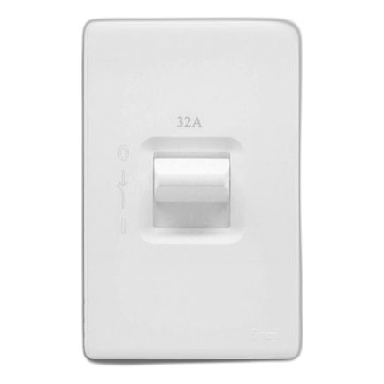 Synerji Deco 2X4 32 Amp 2 Pole Isolator, White