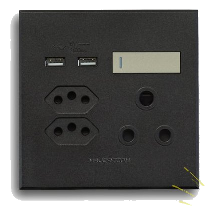 Major-Tech Veti 3 3V27Tg 4X4 Sa+Slimline+Usb Socket, Graphite