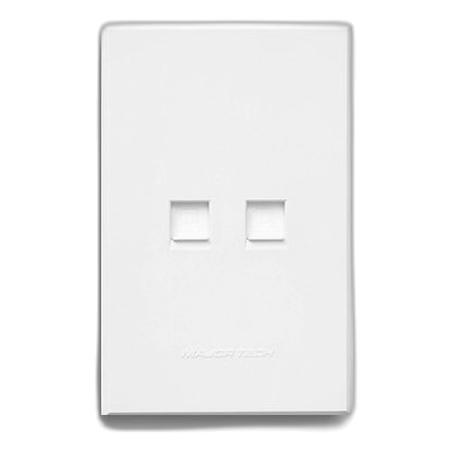 MAJOR-TECH VETI 3 3VW135 2X4 2xCAT6 DATA SOCKET, WHITE
