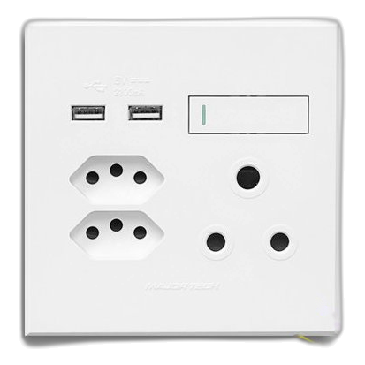 Major-Tech Veti 3 3Vw27 4X4 Sa+Slimline+Usb Socket, White