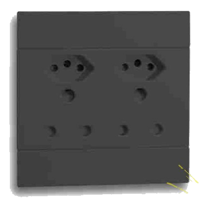 Major-Tech Veti2 2Vc224 4X4 Sa+Slimline Socket, Charcoal