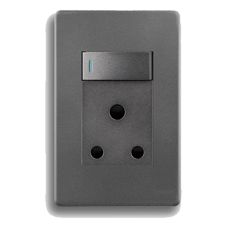 Synerji Deco Sysso4X2Sgldmg Single Socket, Matt Grey