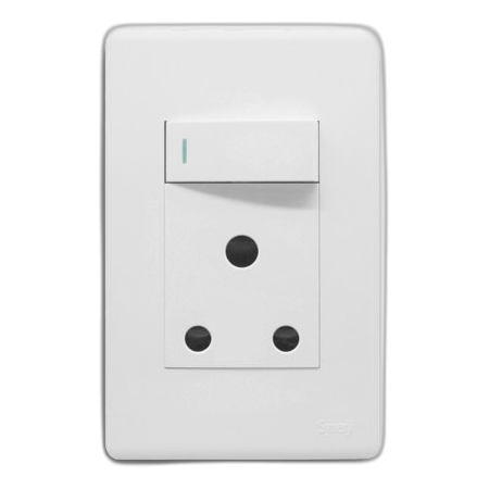 Synerji Deco Sysso4X2Sgldw Single Socket, White