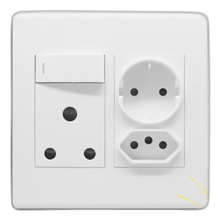 Synerji Deco Sysso4X4Schdw 4X4 Sa+Slimline+Schuko Socket, White