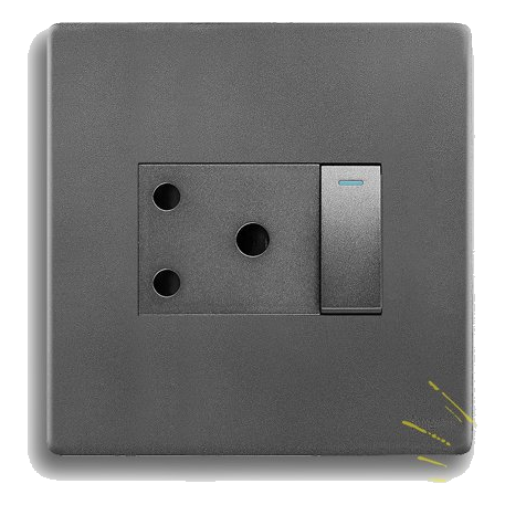 Synerji Deco Sysso4X4Sgldmg 4X4 Single Socket, Matt Grey