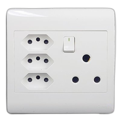 Synerji Sysso4X4Seu3 Sa+3Xslimline Socket, White