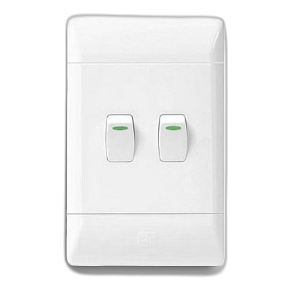 Cbi L122-P 2X4 2 Lever 1 Way Switch, White