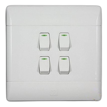 Cbi L126-P 4X4 4 Lever 1 Way Switch, White