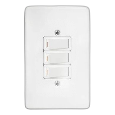 Crabtree Classic 18012/101 2X4 3 Lever 1 Way Switch, White
