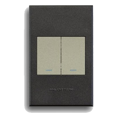 Major-Tech Veti 3 3V112Tg 2X4 2 Lever 1 Way Switch, Graphite
