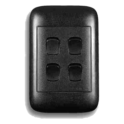 Onesto Oracle On2041Bk 2X4 4 Lever 1 Way Switch, Black