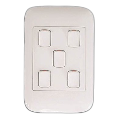 Onesto Oracle On2051 2X4 5 Lever 1 Way Switch, White