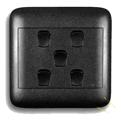 Onesto Oracle On4051Bk 4X4 5 Lever 1 Way Switch, Black