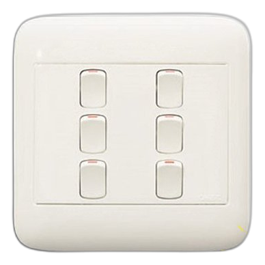 Onesto Oracle On4061 4X4 6 Lever 1 Way Switch, White