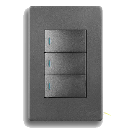 Synerji Deco Syssw4X23L1Wdmg 2X4 3 Lever 1 Way Switch, Matt Grey
