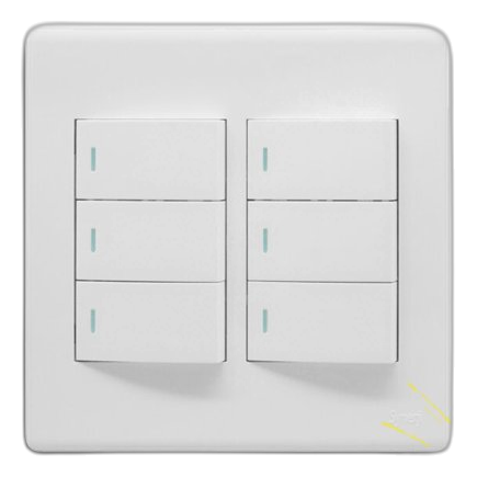 Synerji Deco Syssw4X46L1Wdw 2X4 6 Lever 1 Way Switch, White