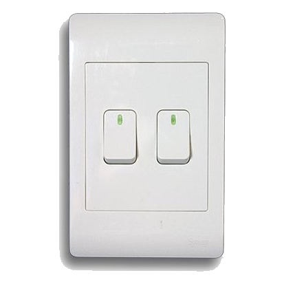 Synerji Syssw4X22L1W 2X4 2 Lever 1 Way Switch, White