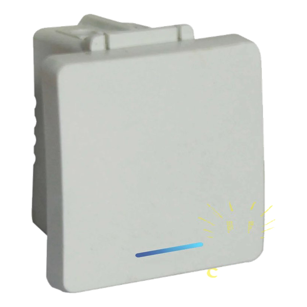 VETi – White Two-Way Switch 2 Module Wide with Locator (VL122WT)