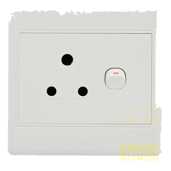 1 x 16A 100mm x 100mm Plastic Wall Socket