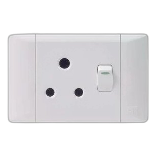 CBI 4X2 16A Single Socket Outlet White