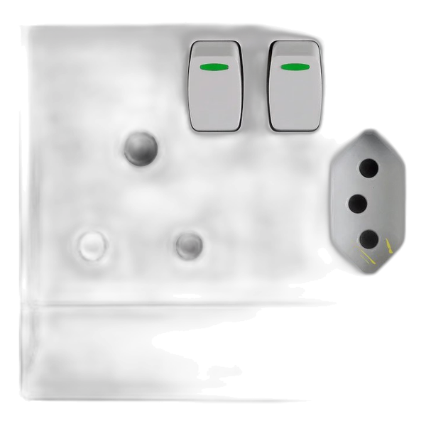 CBI 4X4 16A + Euro Switched Socket Outlet White