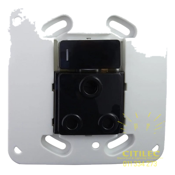 Single RSA Socket Outlet – Black