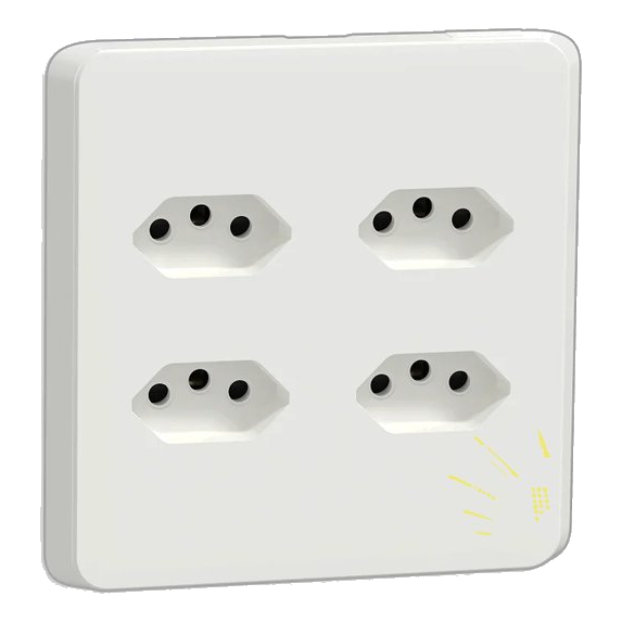Socket Quad EURO with skin 16A