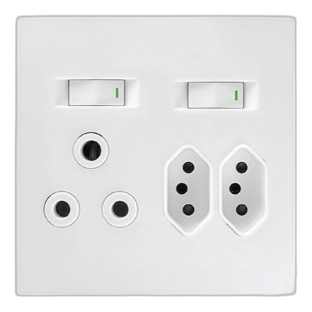 Topaz Combination Switch Socket (1×164-1, 2×164-2) Complete with Coverplate
