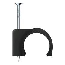 7Mm Pvc Round Cable Clip Saddles, Black