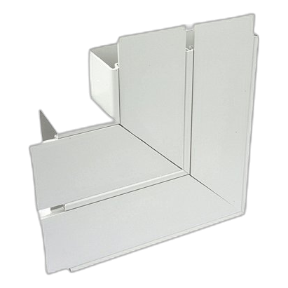 Pvc Double Compartment Power Skirting 90° Flat Elbow, White
