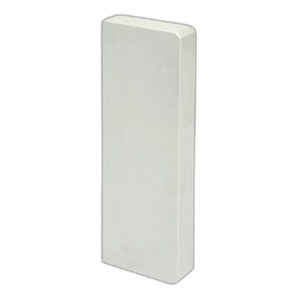 Pvc Double Compartment Power Skirting End Cap, Whiite