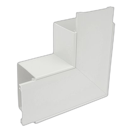 Pvc Single Compartment Power Skirting 90° Flat Elbow, White