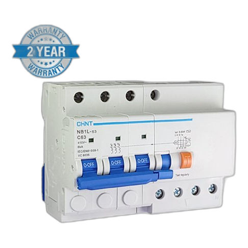 Chint Nb1L 4 Pole 6Ka 63Amp Earth Leakage + Overload