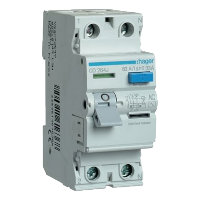 Hager Cd264J 2 Pole 63Amp 30Ma Earth Leakage