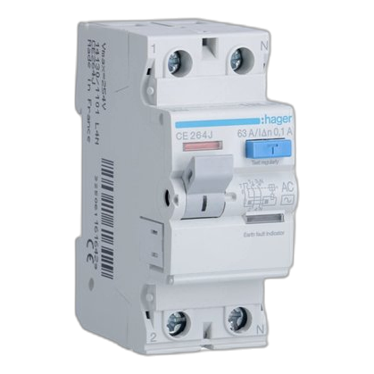 Hager Ce264J 2 Pole 63Amp 100Ma Earth Leakage