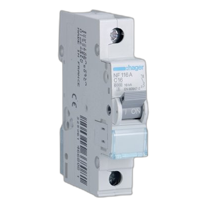 Hager 1 Pole 10Ka 16Amp Circuit Breaker