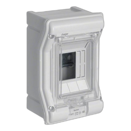 Hager Ve103L 3 Way Pvc Surface Mount Din Rail Db Board, Ip55