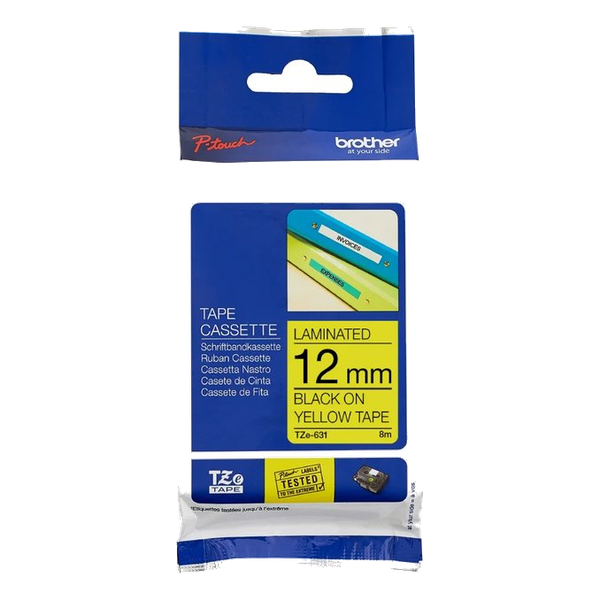 Brother 12Mm Black On White Tape
