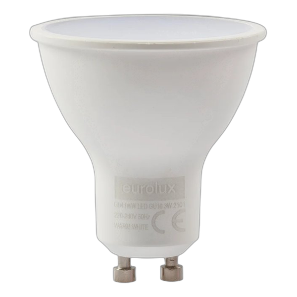 Eurolux Led Ww Plastic Gu10 3w 4 Box