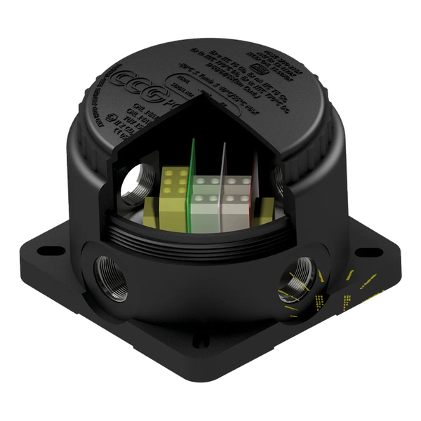 Posi Fit black 4 Way X M20 Junction Box Size 1