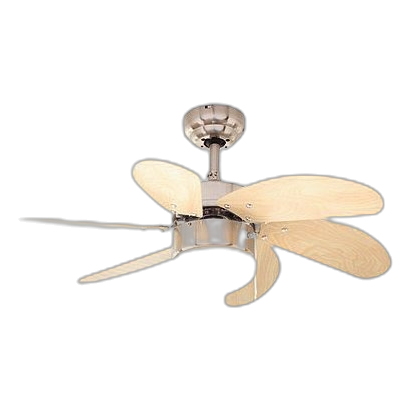 Eurolux F7Sc Turbo Swirl Satin Chrome & Wood Ceiling Fan