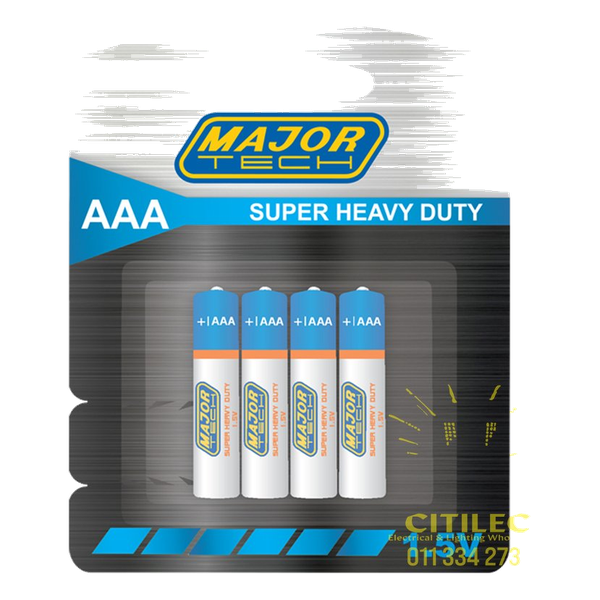 Major Tech – AAA Super Heavy Duty Batteries (R03P-BP4G)