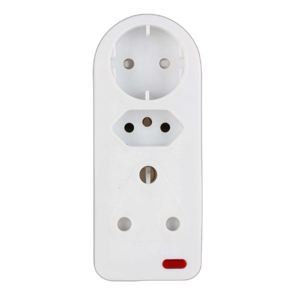 Eurolux Adaptor 3 Way 1xshu 2x16a + Ligh
