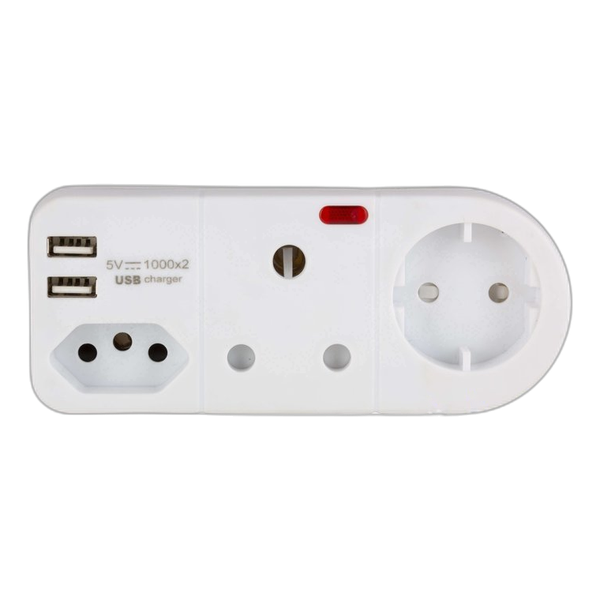 Eurolux Adaptor 3 Way 2x16A 1X Shu+2 USB