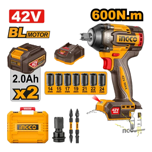 Ingco Ciwli42602 P42M Impact Wrench Set
