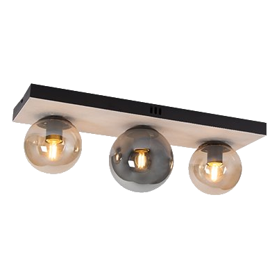 Bright Star Cf517 Black & Amber Ceiling Light
