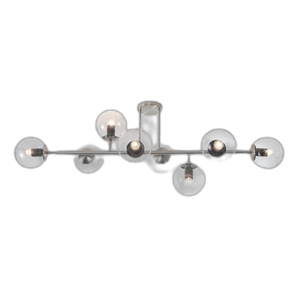 Bright Star Cf563/8 Satin Chrome & Clear Glass Ceiling Light