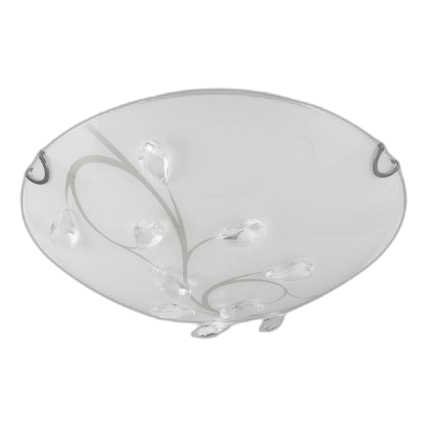 Bright Star Cf631 400Mm Forsted Glass & Crystal Ceiling Light