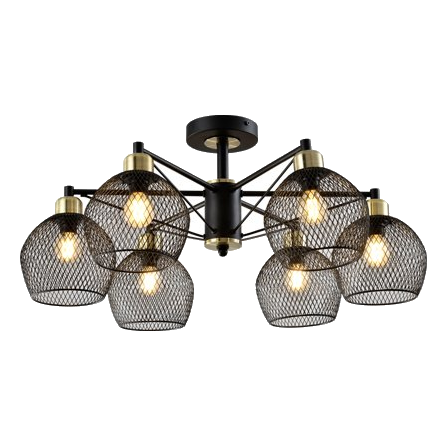 Huayi Kc11099-6 Matt Black & Bronze Ceiling Light