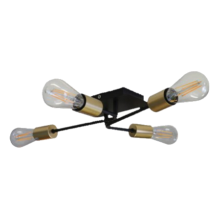 K-Light G-Klc-8104/4 Black & Gold Traverse Ceiling Light